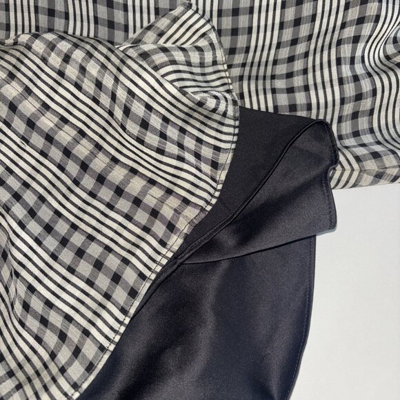 Tularosa Blouse Black And White Checkered Blouse Belted V-Neck Women's Size XL - Picture 11 of 13